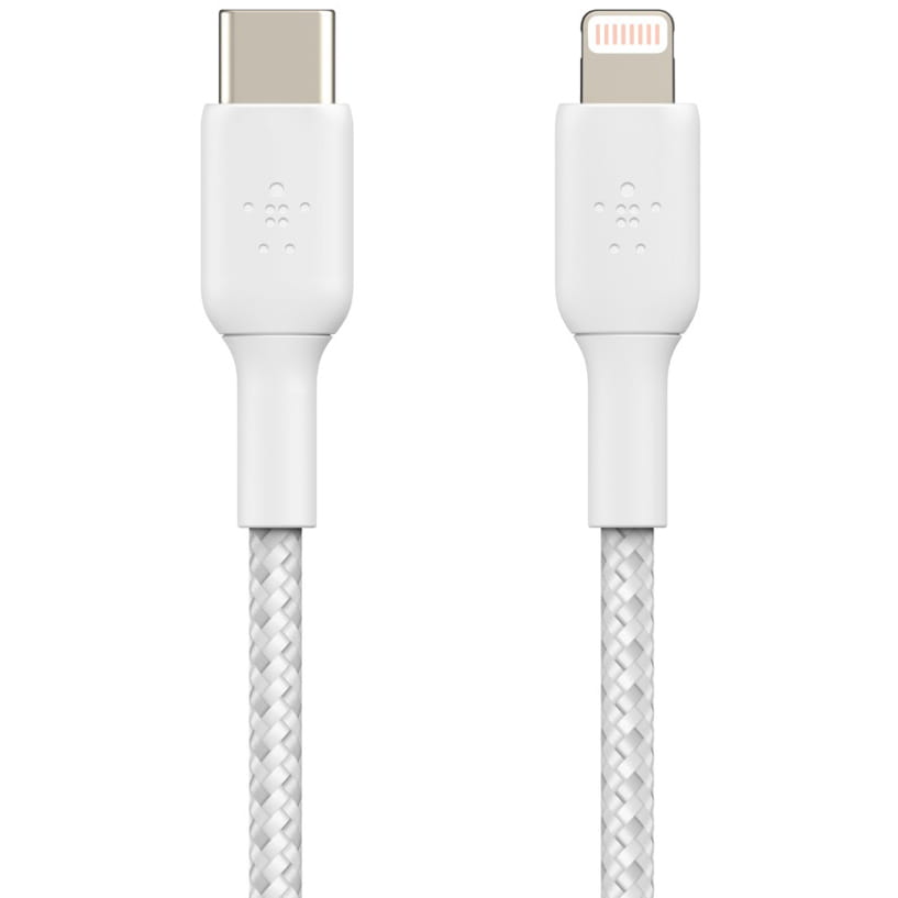 Kabel Belkin Boost Charge Braided USB-C für Lightning 1m weiß