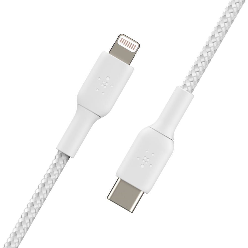 Kabel Belkin Boost Charge Braided USB-C für Lightning 1m weiß