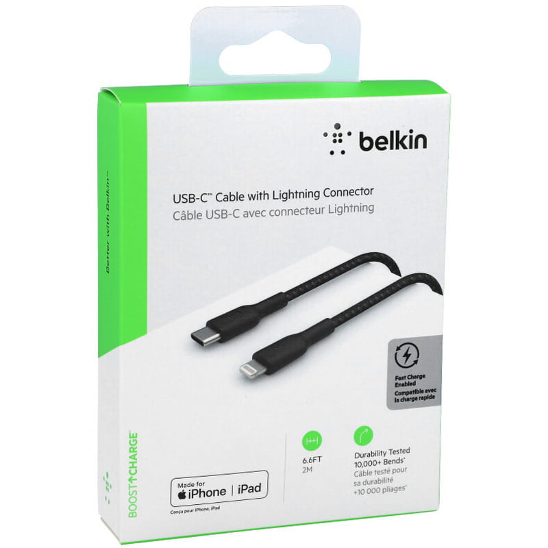 Kabel Belkin Boost Charge Braided USB-C für Lightning 2m schwarz