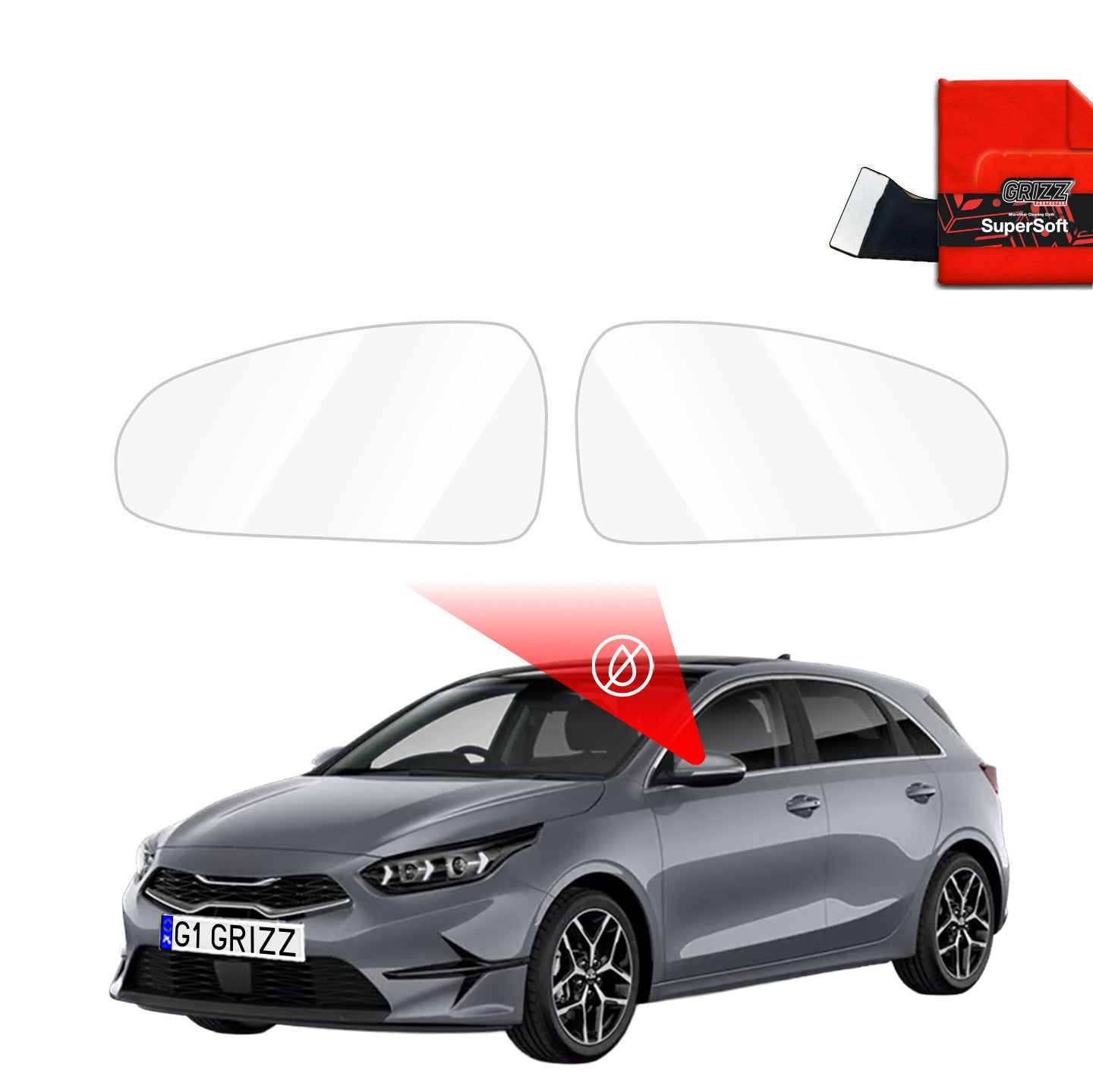 Regenschutzfolie Grizz Protector für Außenspiegel - Kia Ceed (2018-2025)