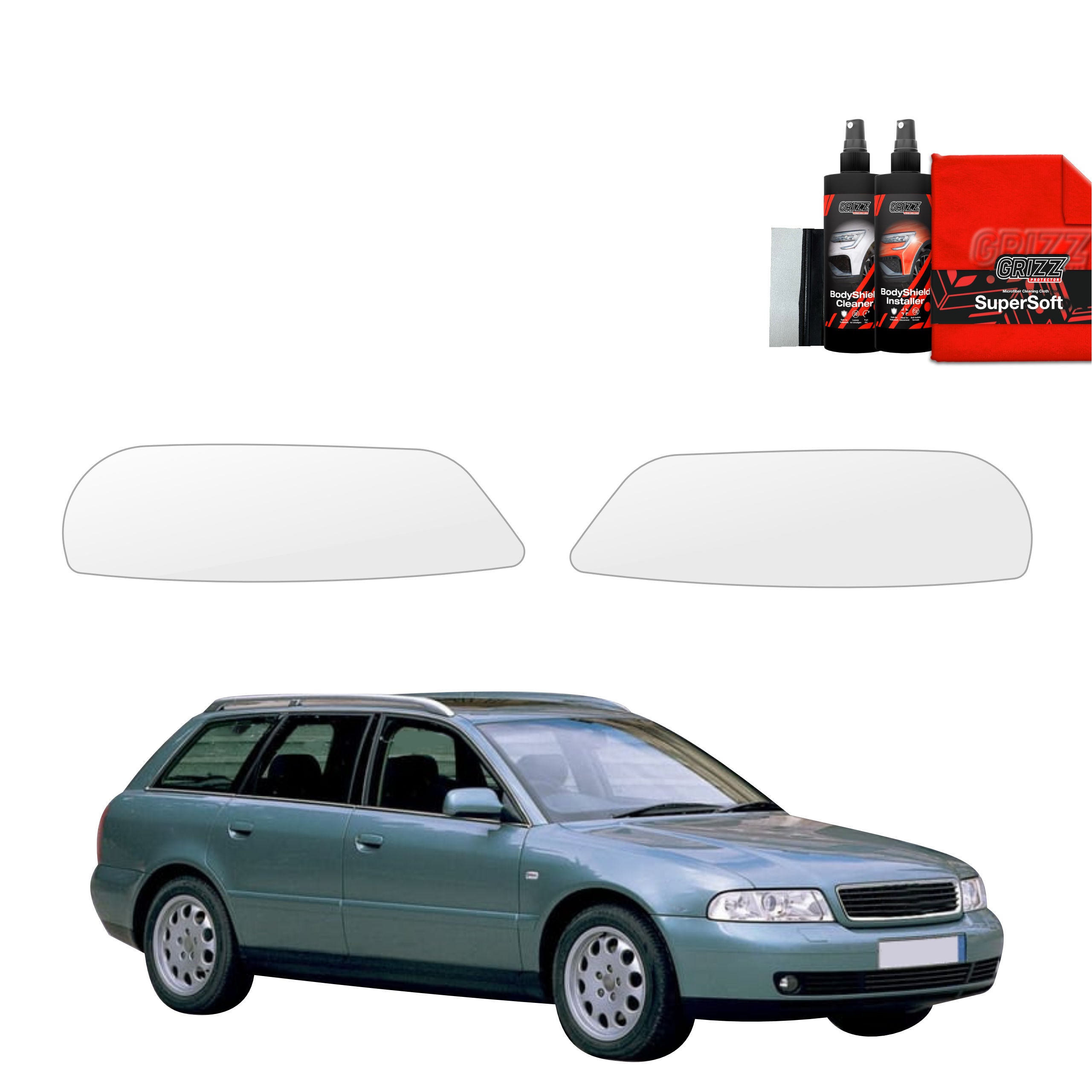 2in1 Schutzfolie Grizz Protector für Scheinwerfer - Audi A4 B5 Avant (1994-2001)