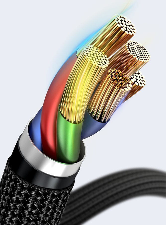 Kabel Baseus Cafule 100W 5A USB-C für USB-C, Schwarz-Rot