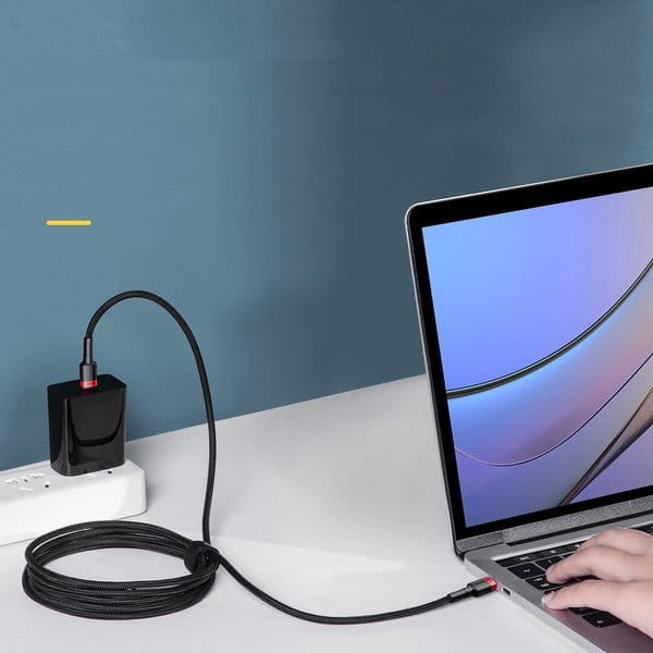 Kabel Baseus Cafule 100W 5A USB-C für USB-C, Schwarz-Grau