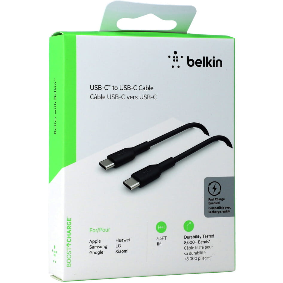 Kabel Belkin Boost Charge PVC USB-C zu USB-C 1M, Schwarz