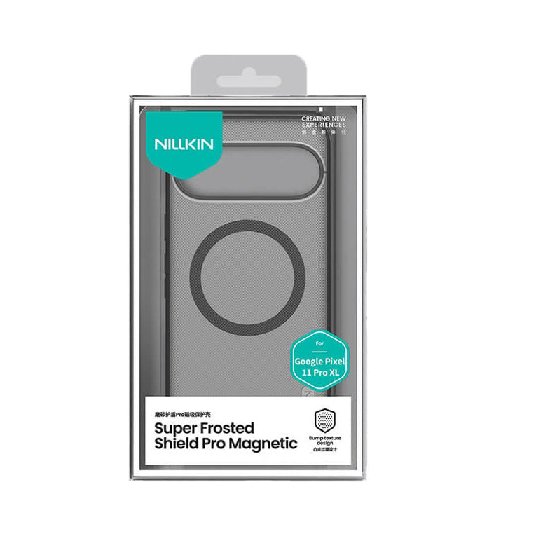 Handyhülle für Google Pixel 11 Pro XL, Nillkin Frosted Shield Pro Magnetic mit MagSafe, Geräuchert mit schwarzem Rahmen (12/12)