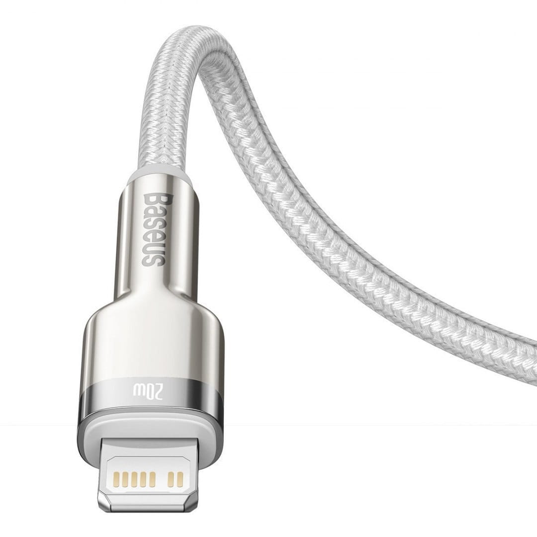 Kabel Baseus Cafule Metal USB-C für Lightning 20W 1m, Weiß