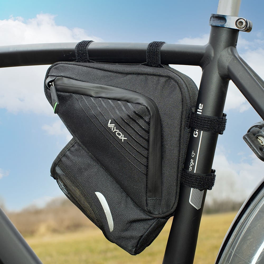 Rahmentasche mit Flaschenhalter Vayox VA0348, 1,5L, kompakt, Fahrradrahmenmontage, schwarz, outdoor, unterrohrtasche