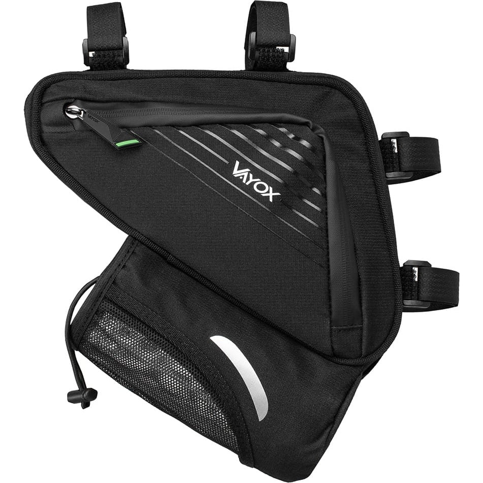 Rahmentasche mit Flaschenhalter Vayox VA0348 1,5L schwarz, kompakte Fahrradtasche für Zubehör, perfekt für Unterrohr und Fahrradrahmen.