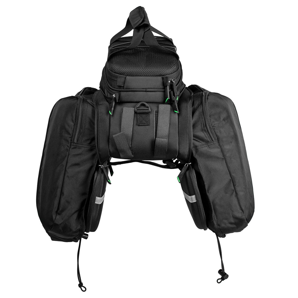 Vayox VA0346 Fahrradtasche 35L Schwarz, robuste Gepäckträgertasche mit Umhängetasche Funktion für längere Radtouren und Einkäufe.