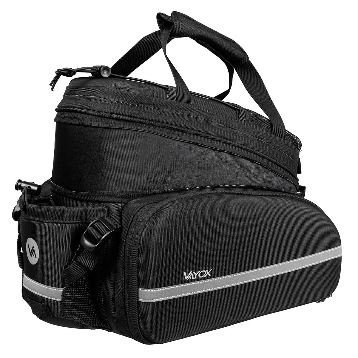 Vayox VA0346 35L schwarz Fahrradtasche für Gepäckträger, umwandelbar in Umhängetasche, geräumig und robust, perfekt für lange Touren.
