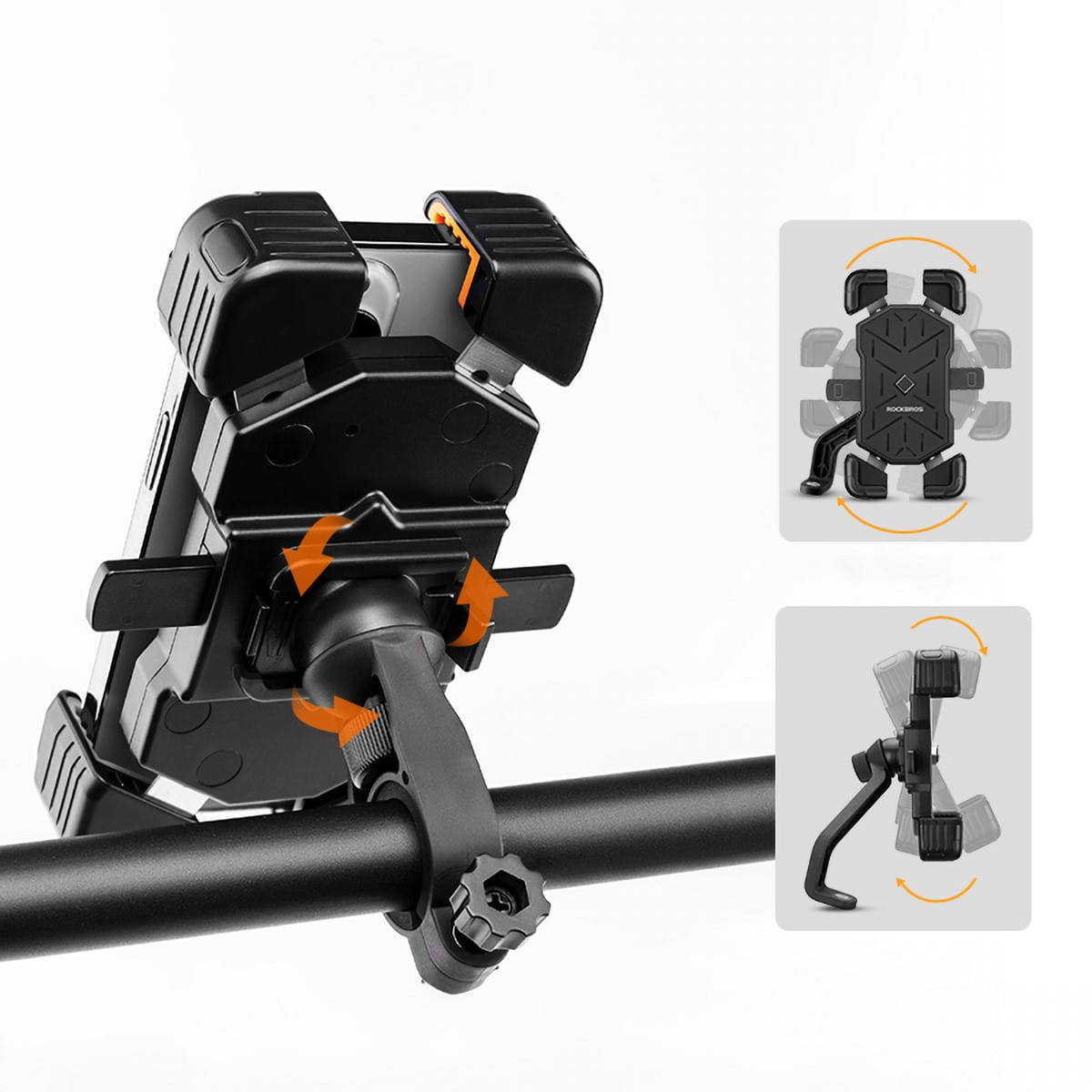 Fahrrad- und Motorradhalterung Vayox VA0344 für Handys, robuste Konstruktion, universelle Größe, schwarz, für Lenker.