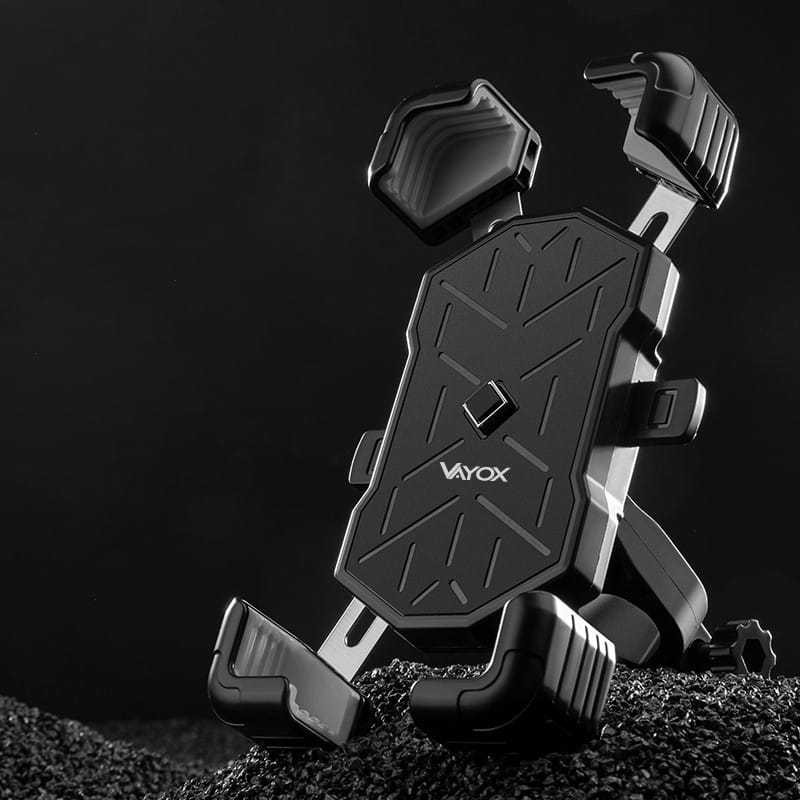 Fahrrad-/Motorradhalterung Vayox VA0344 in schwarz, passend für Smartphones 4.5"-7.2", robuste Konstruktion, für Lenker von Fahrrädern/Motorrädern.