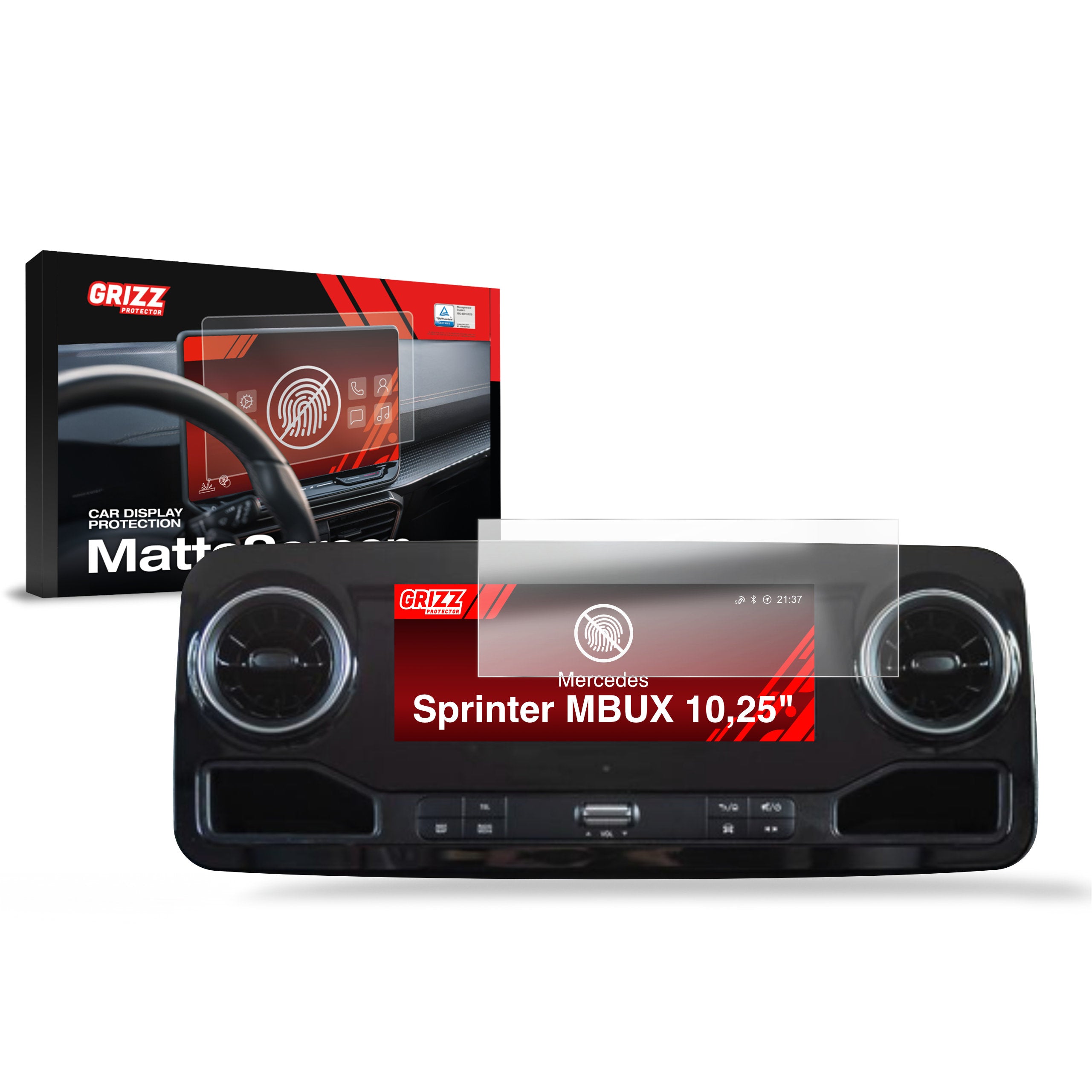 Matte Autodisplayfolie für Mercedes Sprinter MBUX 10,25" (2019-2026), Grizz Protector
