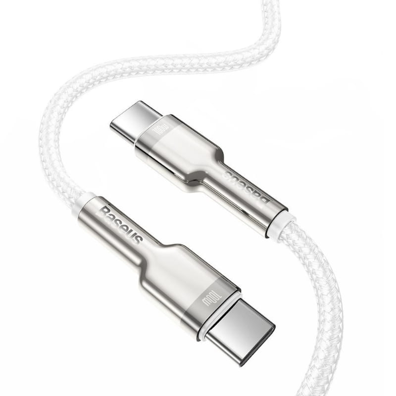 Kabel Baseus Cafule 100W 5A USB-C für USB-C, weiß
