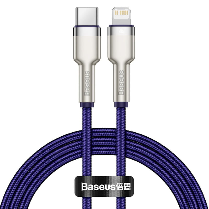 Kabel Baseus Cafule Metal USB-C für Lightning 20W 1m, Violett