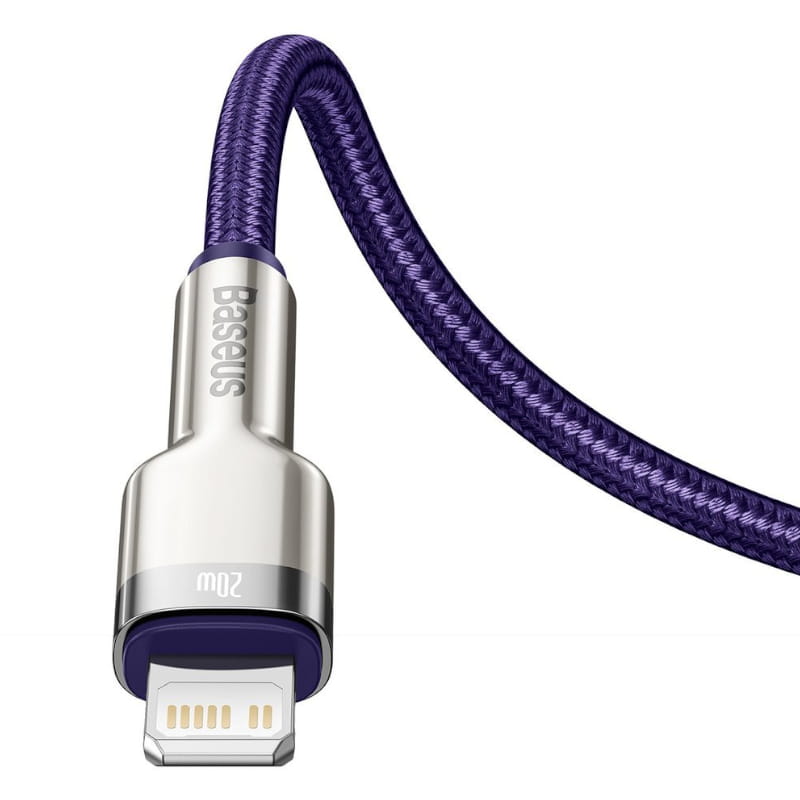 Kabel Baseus Cafule Metal USB-C für Lightning 20W 1m, Violett