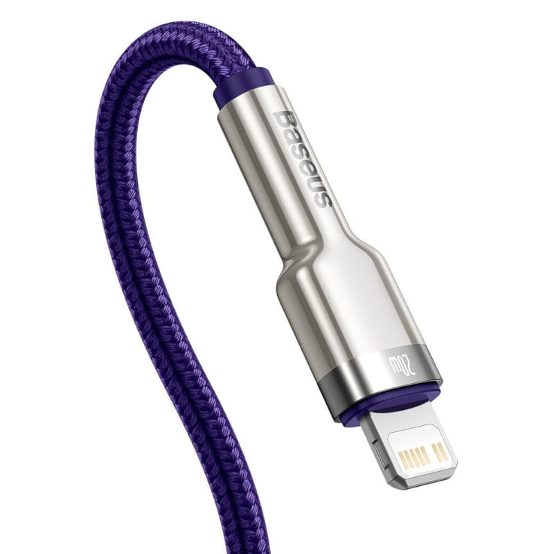 Kabel Baseus Cafule Metal USB-C für Lightning 20W 1m, Violett
