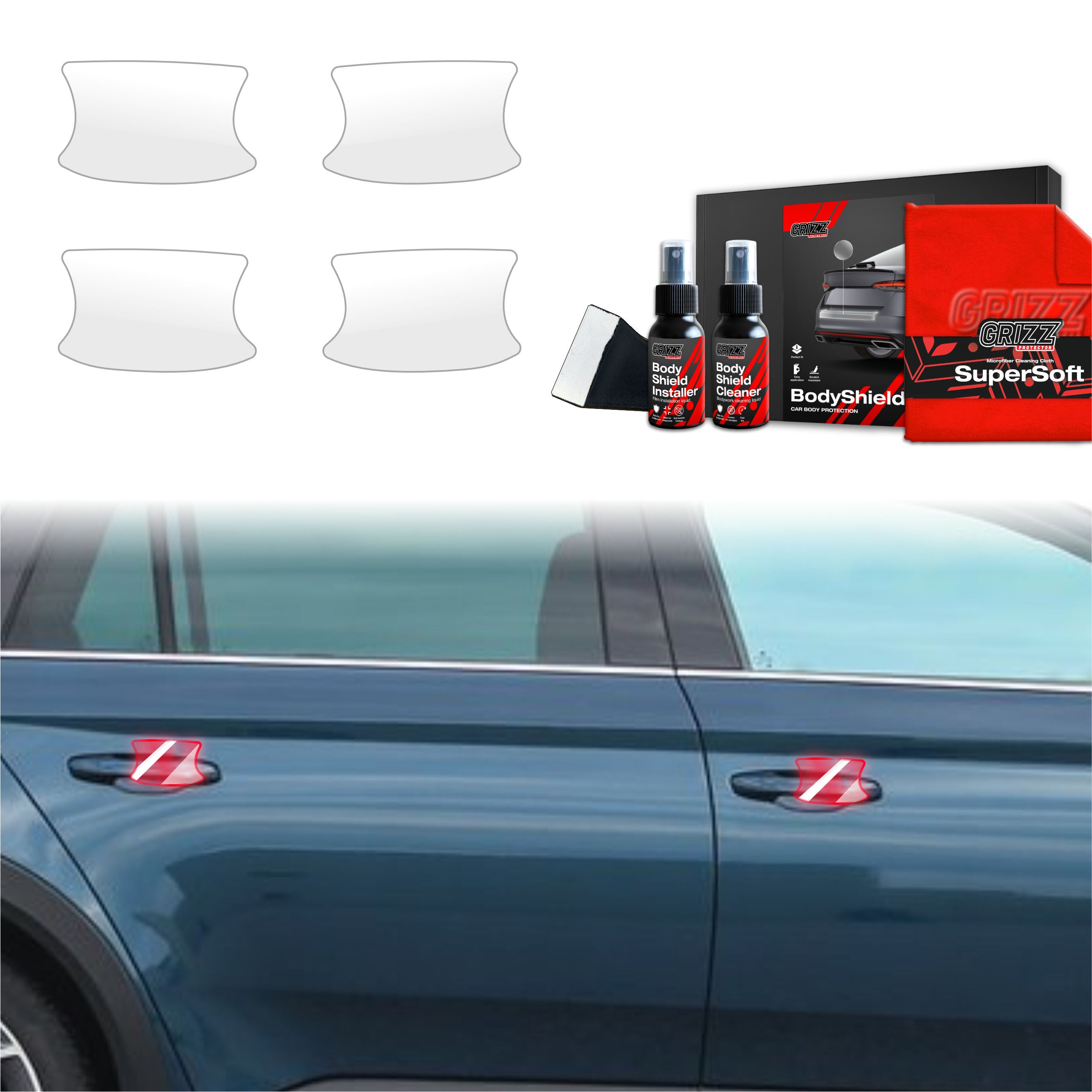 4in1 Schutzfolie Grizz Protector für Türgriffmulden - Skoda Superb 3 Combi (2015-2019)