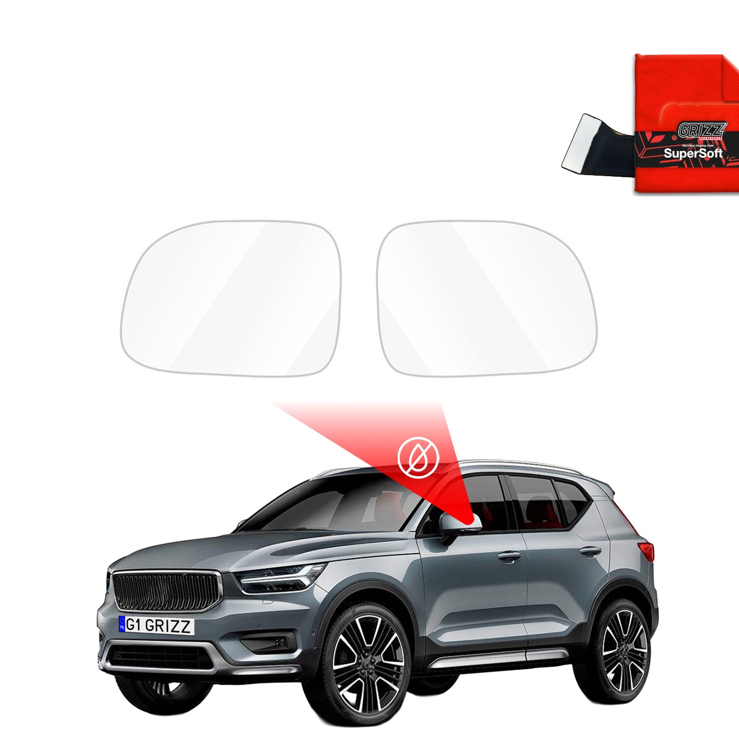 Regenschutzfolie Grizz Protector für Außenspiegel - Volvo XC40 (2017-2022)