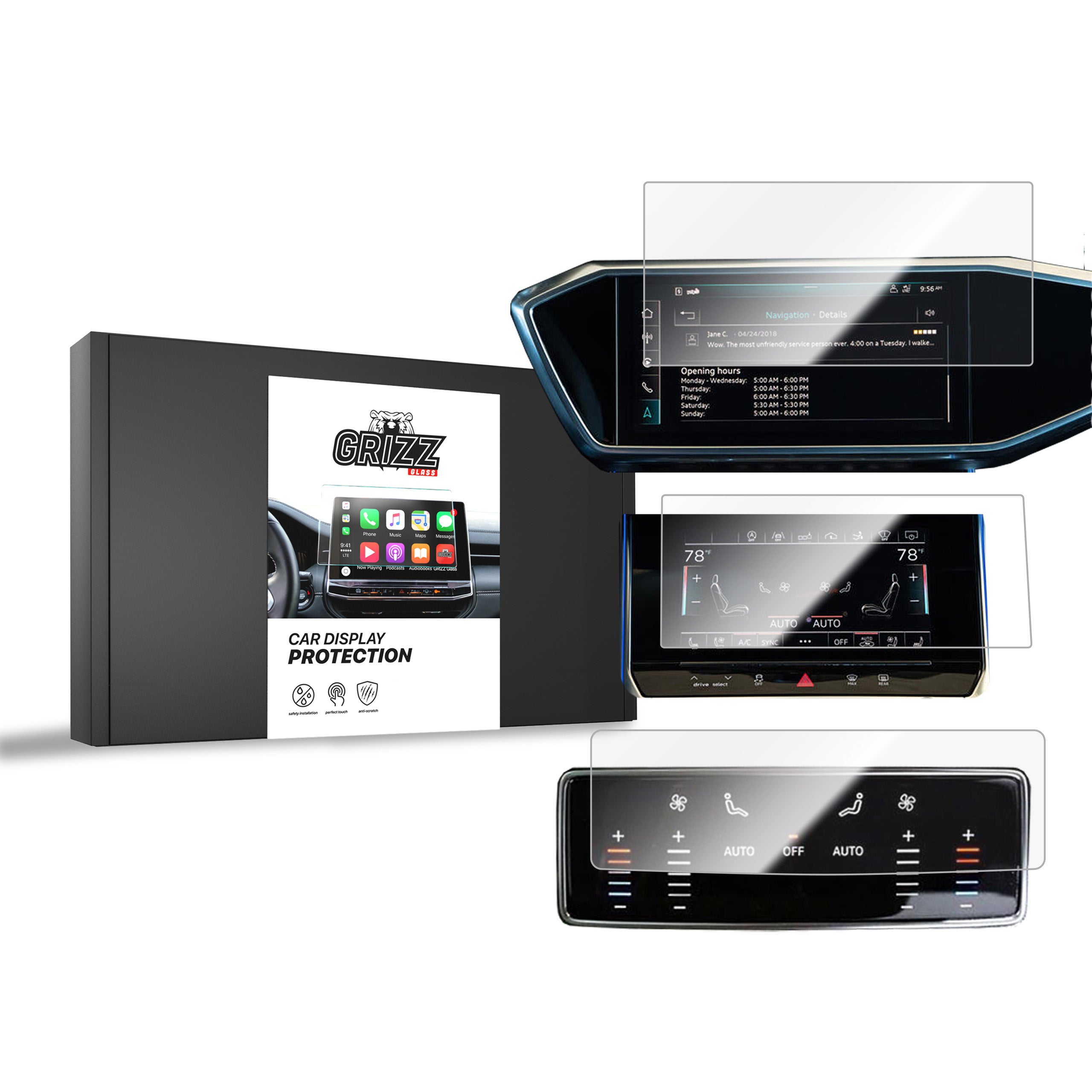 Keramische Autodisplayfolie 3in1 für Audi A7 C8 (2018-2025), Grizz Protector