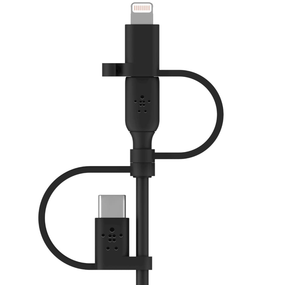 Kabel Belkin Boost Charge 3in1 MFi USB-A für Lightning / USB-C / MicroUSB 1m, Schwarz