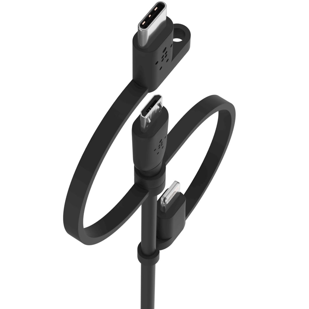 Kabel Belkin Boost Charge 3in1 MFi USB-A für Lightning / USB-C / MicroUSB 1m, Schwarz