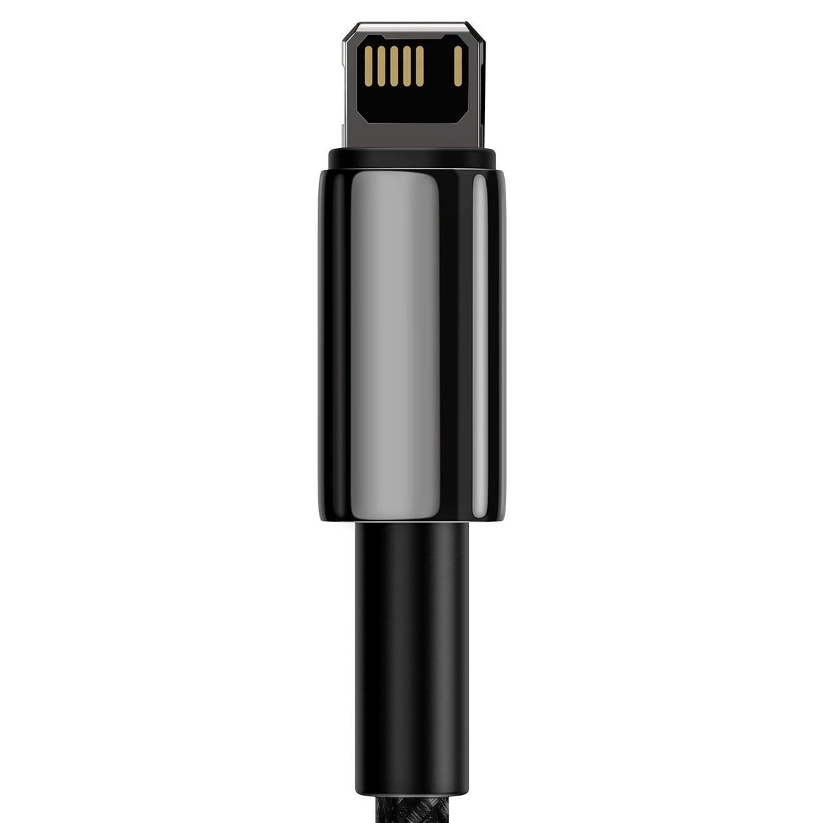 Kabel Baseus Tungsten Gold USB-A für Lightning 2.4A 2m, Schwarz