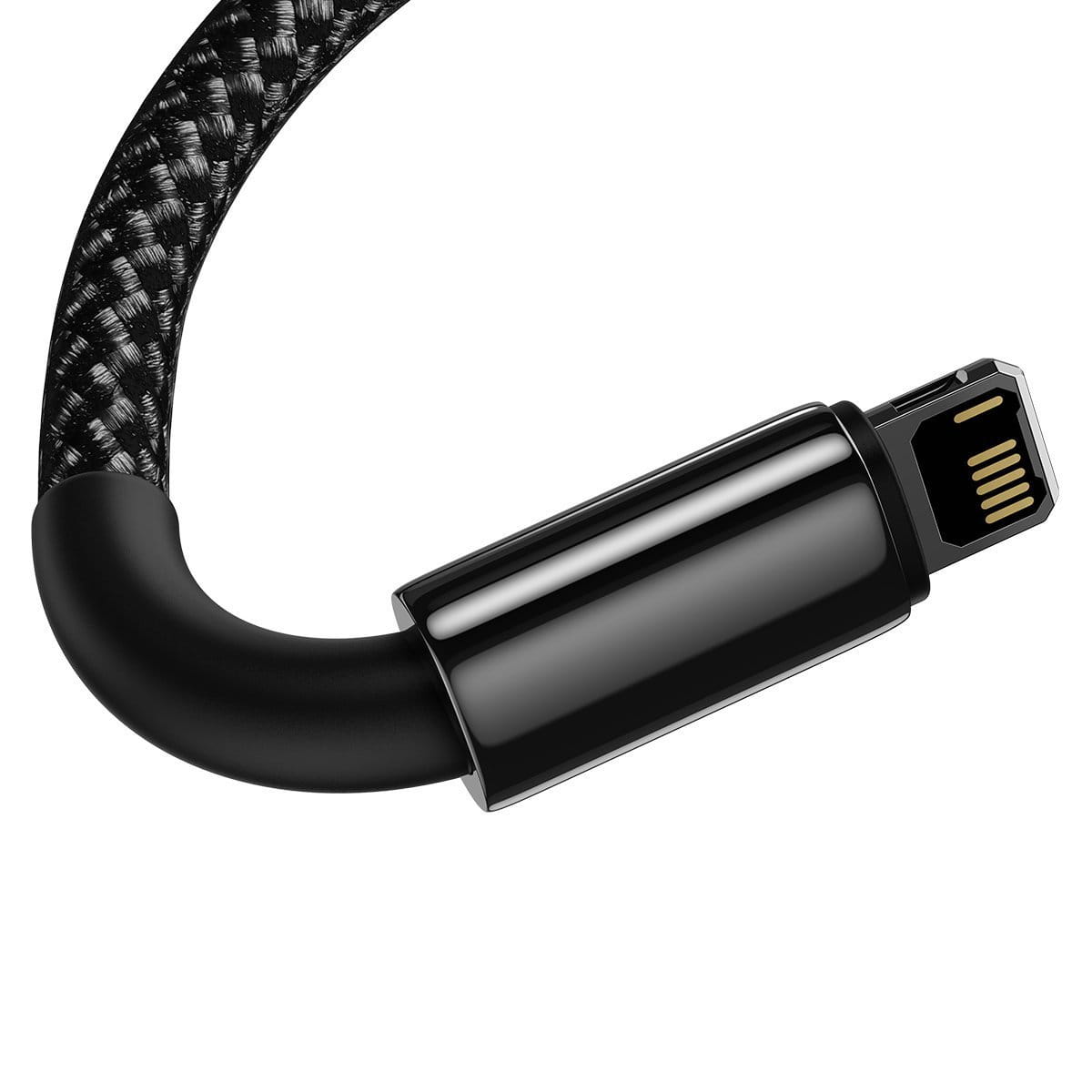 Kabel Baseus Tungsten Gold USB-A für Lightning 2.4A 2m, Schwarz