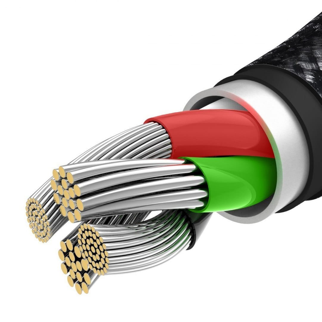 Kabel Baseus Tungsten Gold 3in1 USB-A für USB-C / Lightning / MicroUSB 3.5A 1,5m, Schwarz