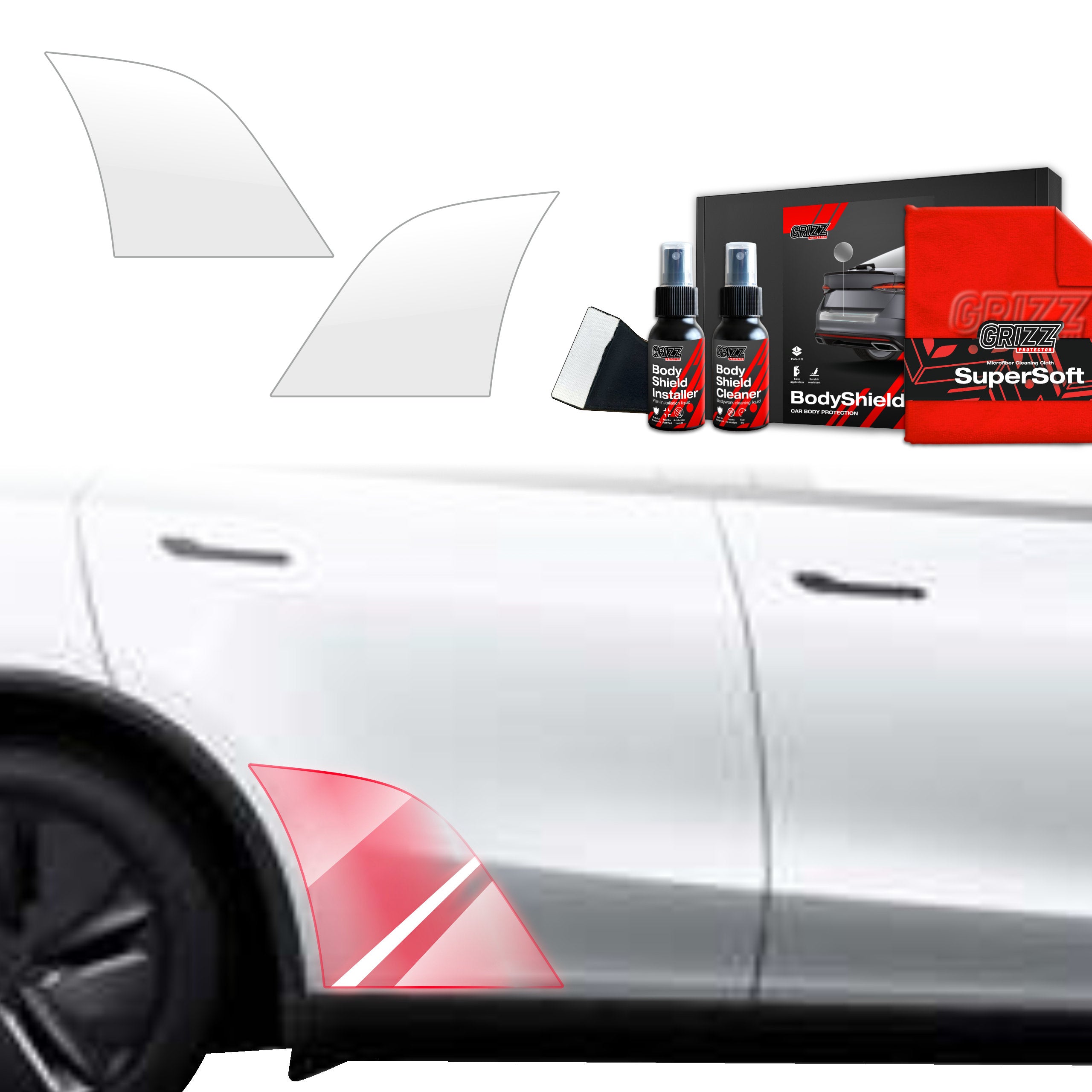 2in1 Schutzfolie Grizz Protector für hinteren & vorderen Seitenschwelle - Tesla Model Y Juniper (2024-2025)