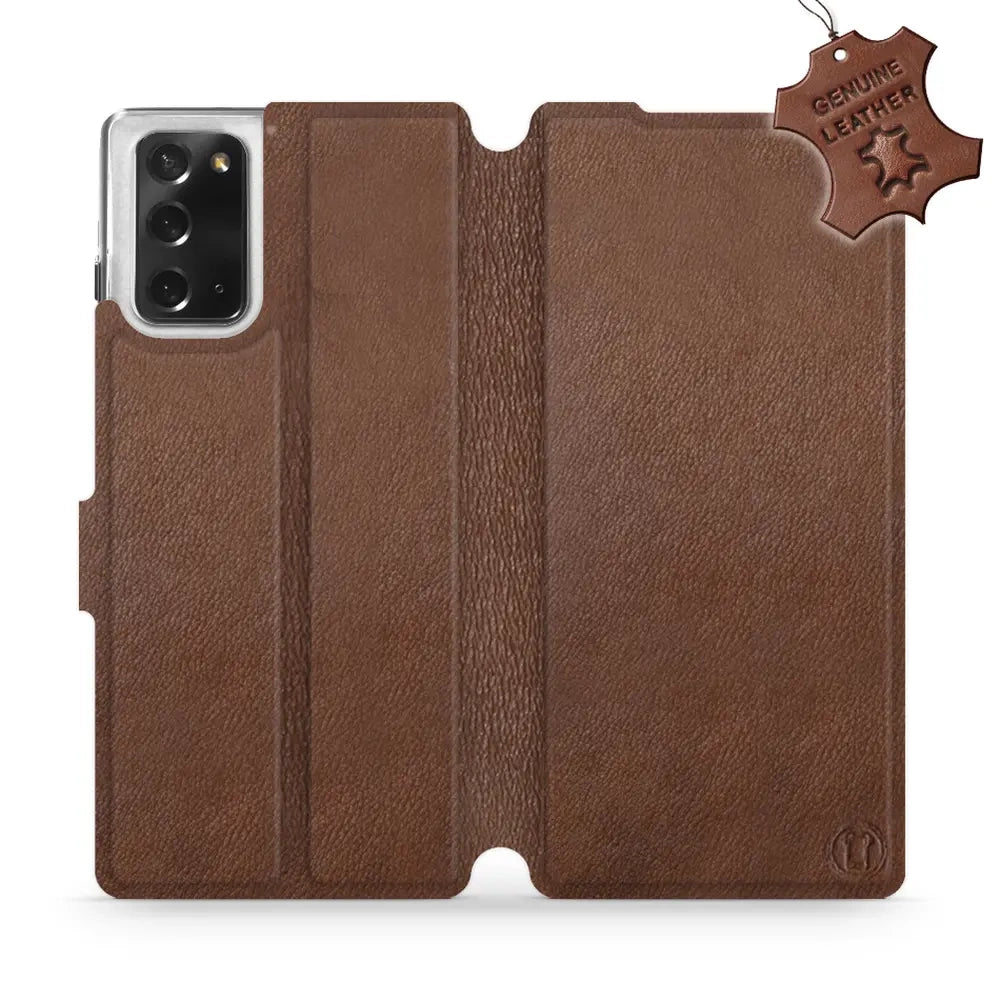 Echtleder Handyhülle für Galaxy Note 20, Mobiwear Leather, Braun