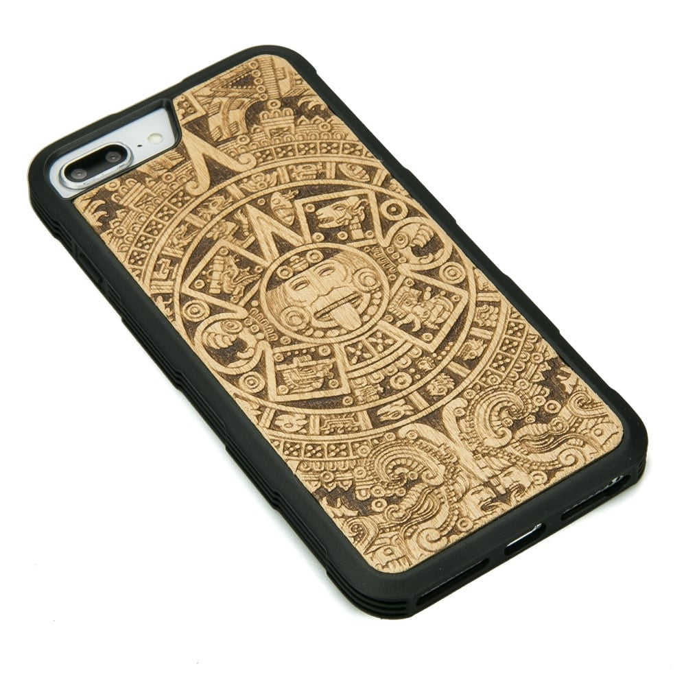 Holzhülle für iPhone 8 Plus / 7 Plus / 6S Plus / 6 Plus, Bewood Aniegre Aztekischer Kalender