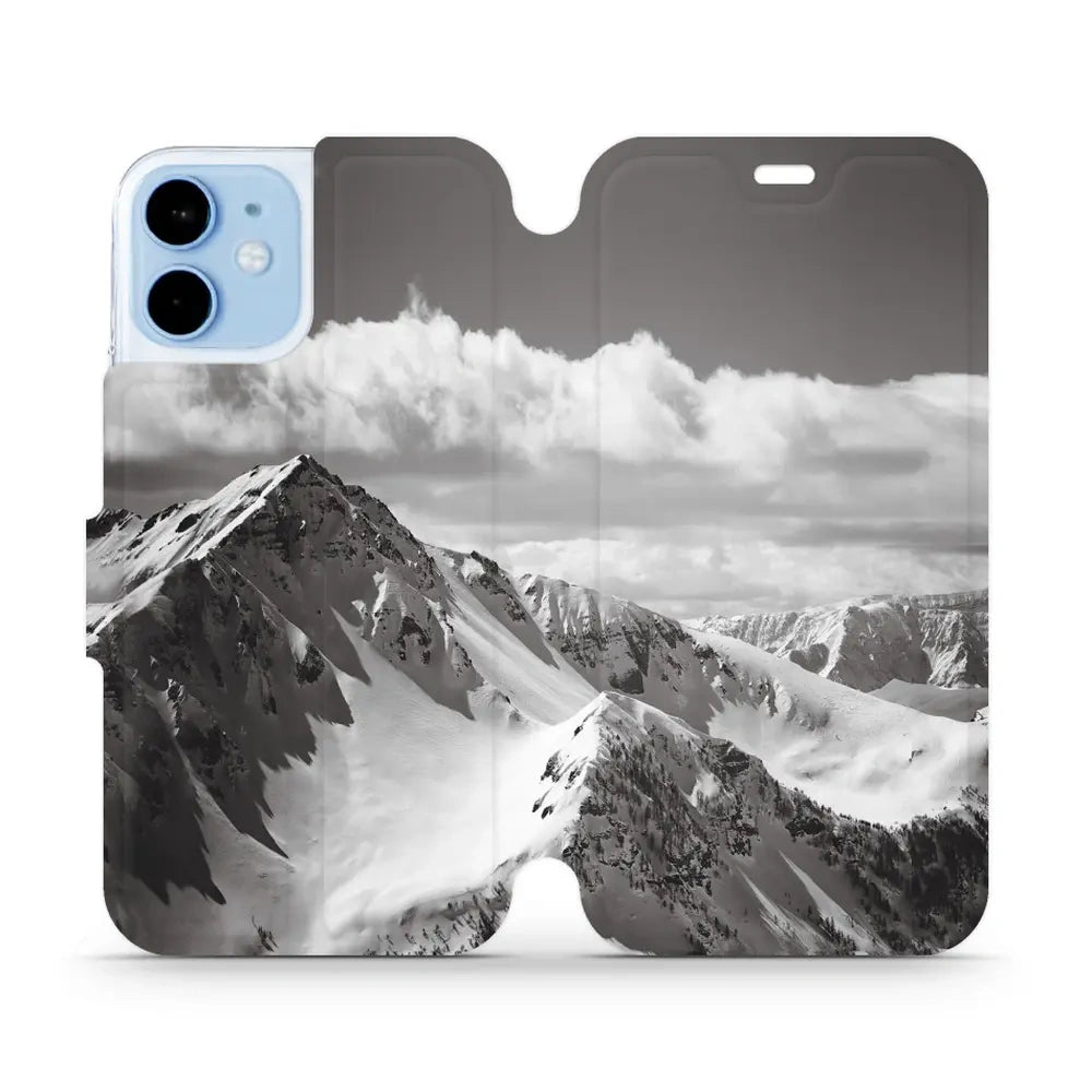 Handyhülle mit klappe für iPhone 12 Mini, Mobiwear Book, Berggipfel