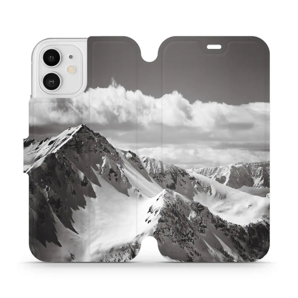 Handyhülle mit klappe für iPhone 12, Mobiwear Book, Berggipfel