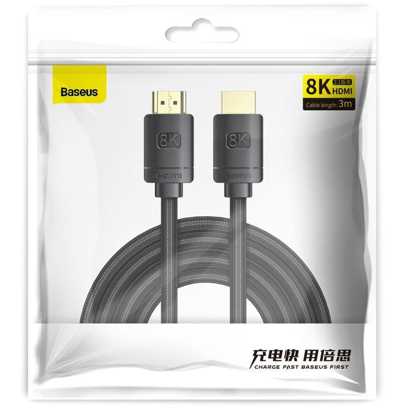 Baseus High Definition HDMI 2.1 Kabel 8K Ultra HD 60Hz, 3m, schwarz