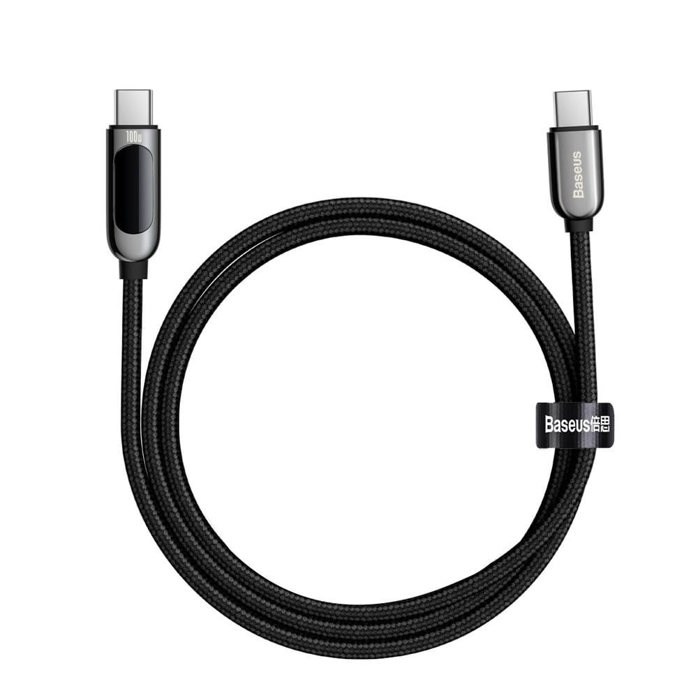 Kabel Baseus Display 100W 5A USB-C für USB-C 1m, schwarz