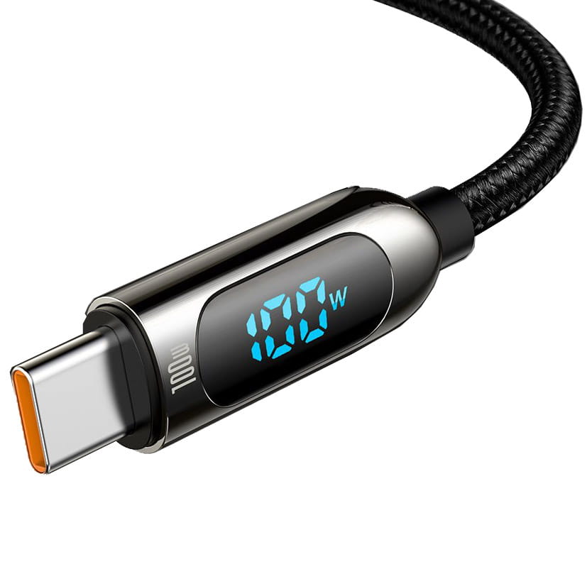 Kabel Baseus Display 100W 5A USB-C für USB-C 1m, schwarz