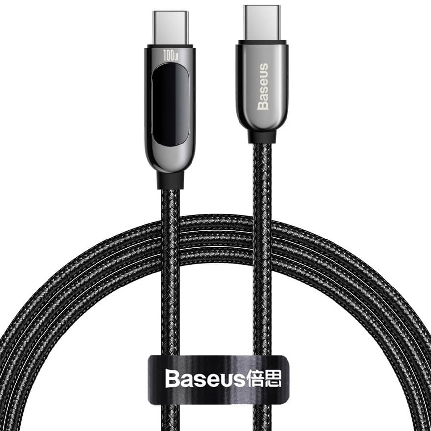 Kabel Baseus Display 100W 5A USB-C für USB-C 1m, schwarz