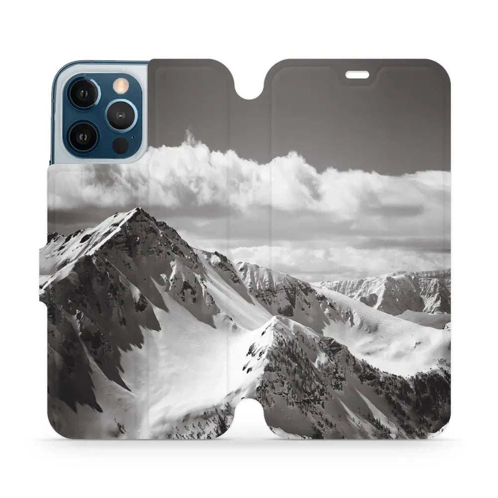 Handyhülle mit klappe für iPhone 12 Pro Max, Mobiwear Book, Berggipfel