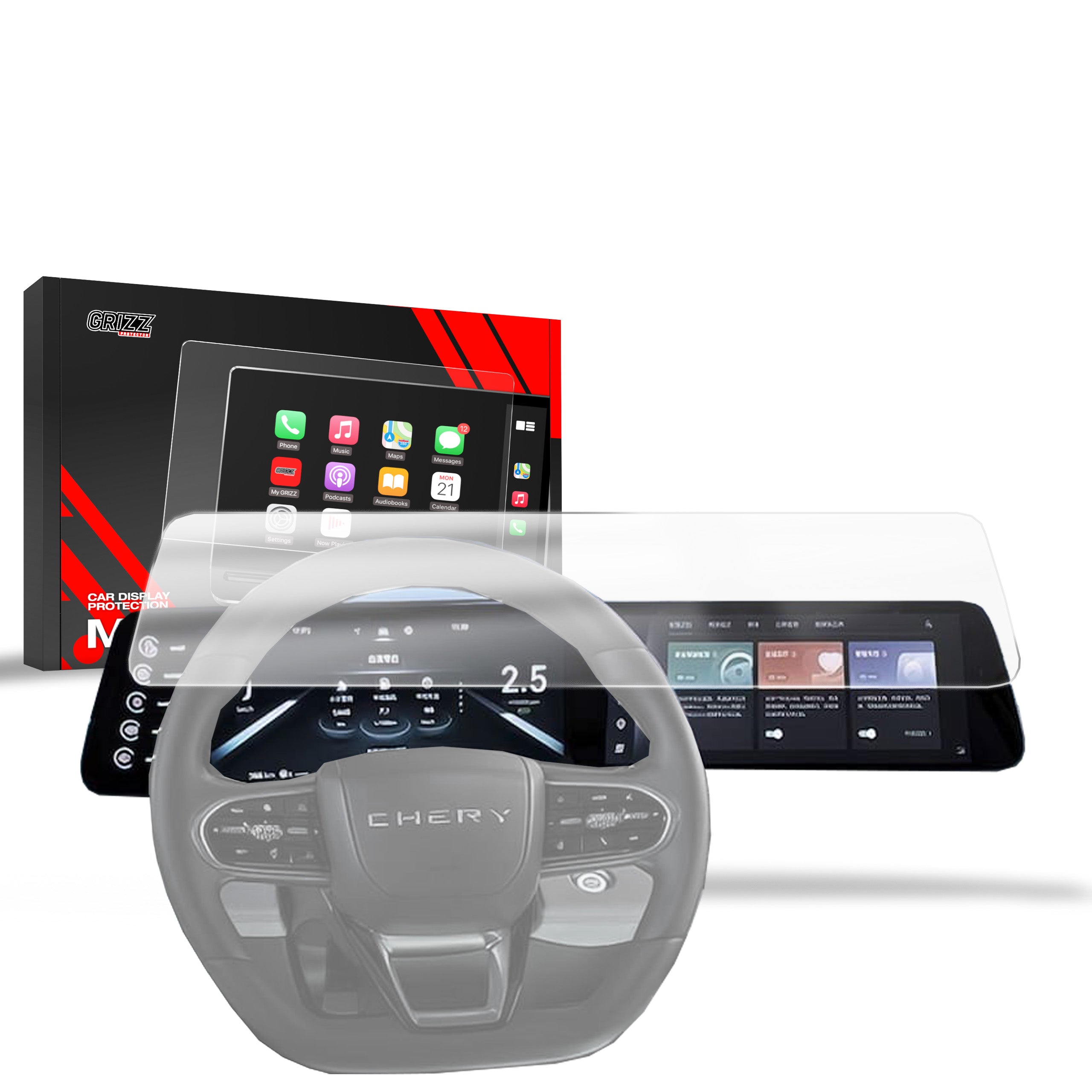 Matte Autodisplayfolie für Chery Tiggo 7 24,6" (2025-2026), Grizz Protector