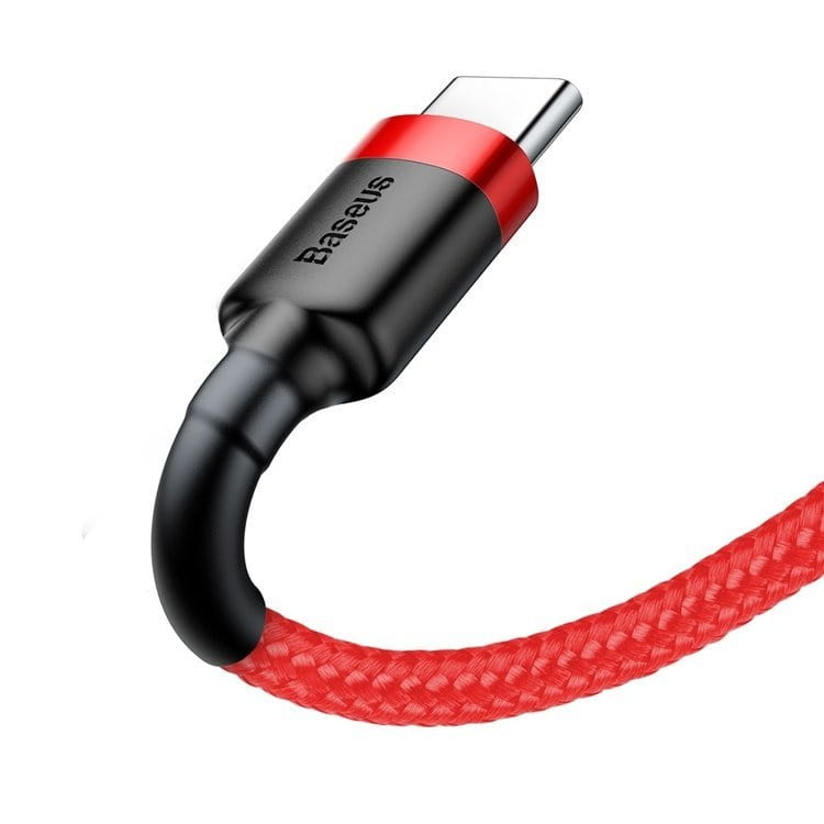 Kabel Baseus Cafule 2A USB-A für USB-C 3m, Rot-Rot