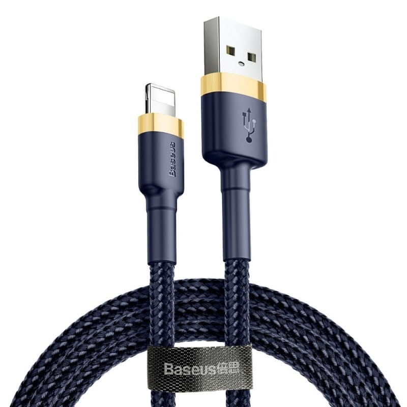 Kabel Baseus Cafule 1.5A USB-A für Lightning 2m, Dunkelblau-Golden