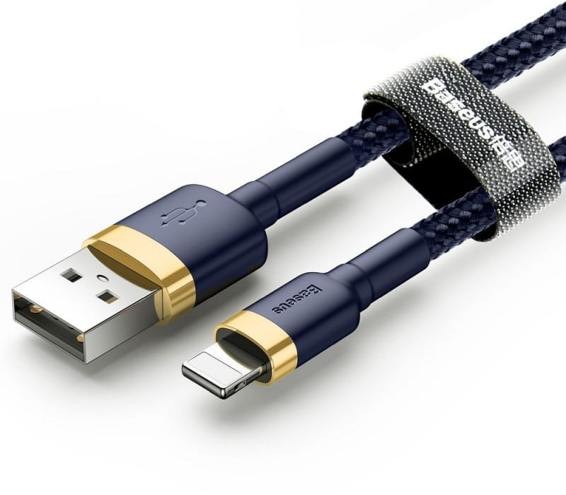 Kabel Baseus Cafule 1.5A USB-A für Lightning 2m, Dunkelblau-Golden