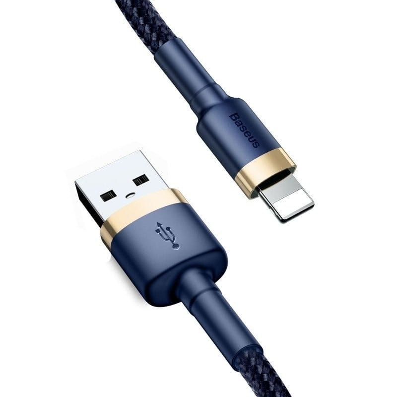 Kabel Baseus Cafule 1.5A USB-A für Lightning 2m, Dunkelblau-Golden