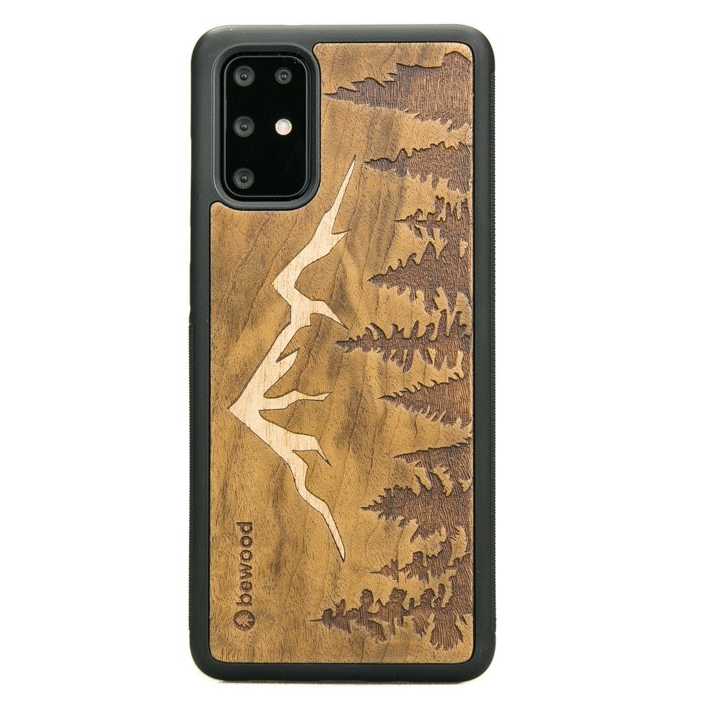 Holzhülle für Galaxy S20 Plus, Bewood Imbuia-Gebirge