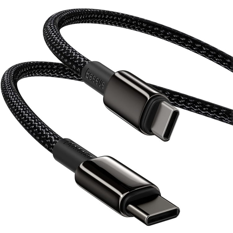 Kabel Baseus Tungsten Gold USB-C für USB-C PD 5A QC4.0 100W 2m, Schwarz