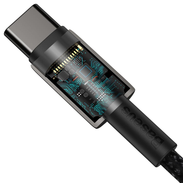 Kabel Baseus Tungsten Gold USB-C für USB-C PD 5A QC4.0 100W 2m, Schwarz