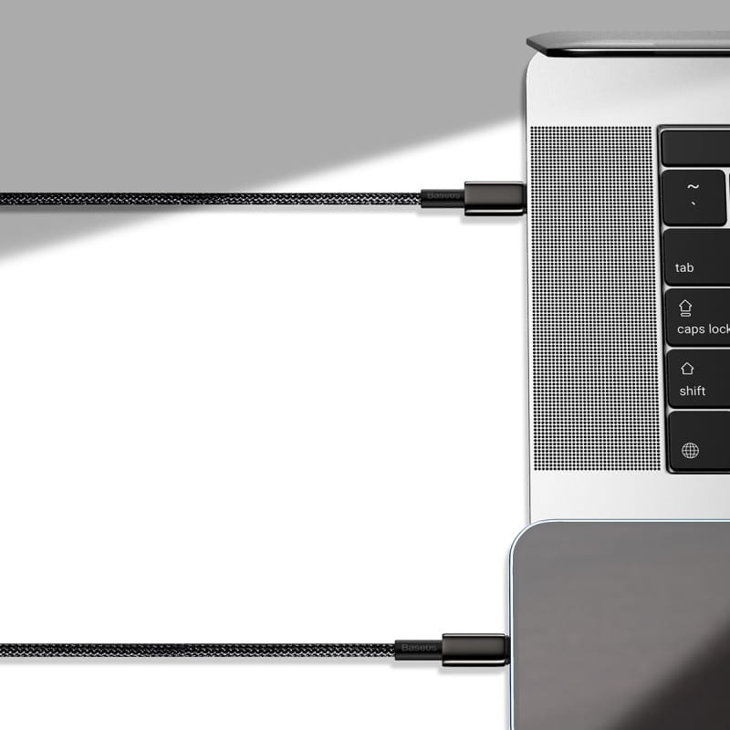 Kabel Baseus Tungsten Gold USB-C für USB-C PD 5A QC4.0 100W 2m, Schwarz