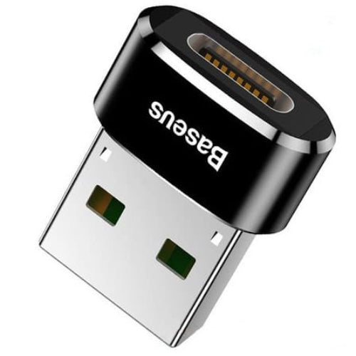 Baseus mini Adapter, USB-A auf USB-C Adapter, 3A, Schwarz