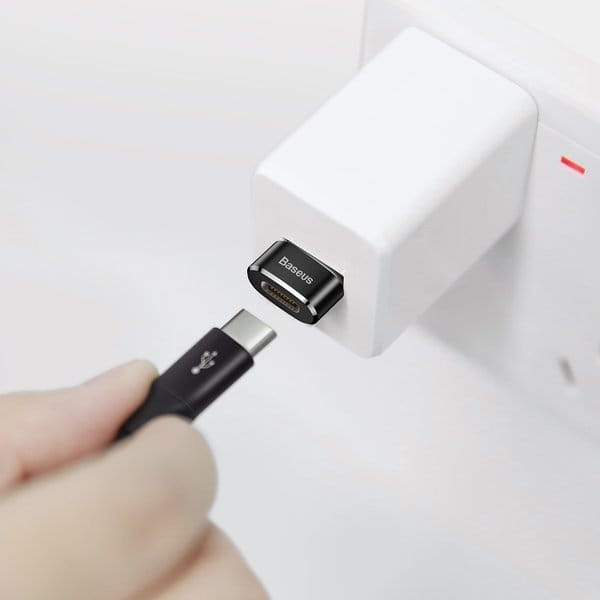 Baseus mini Adapter, USB-A auf USB-C Adapter, 3A, Schwarz